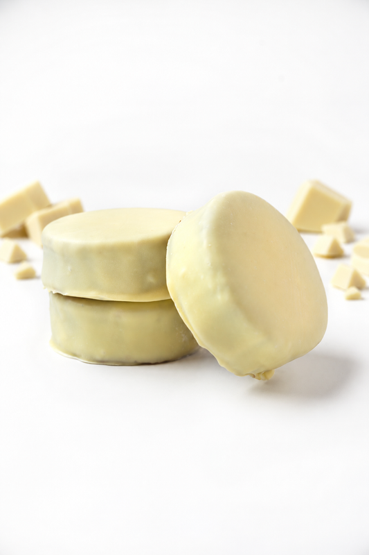 White Chocolate Dulce de Leche Alfajores